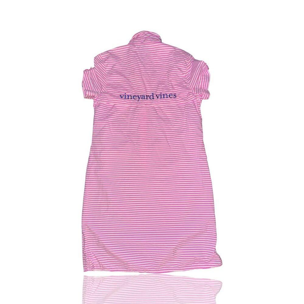 Vineyard Vines Women's Size 4 Pink Striped Shirt Swim Dress Knee Length Cover Up